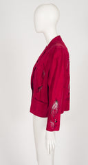1980s Laser-Cut Red Suede Light Jacket