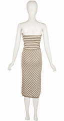 1984 S/S Striped Linen Knit Convertible Tube Dress