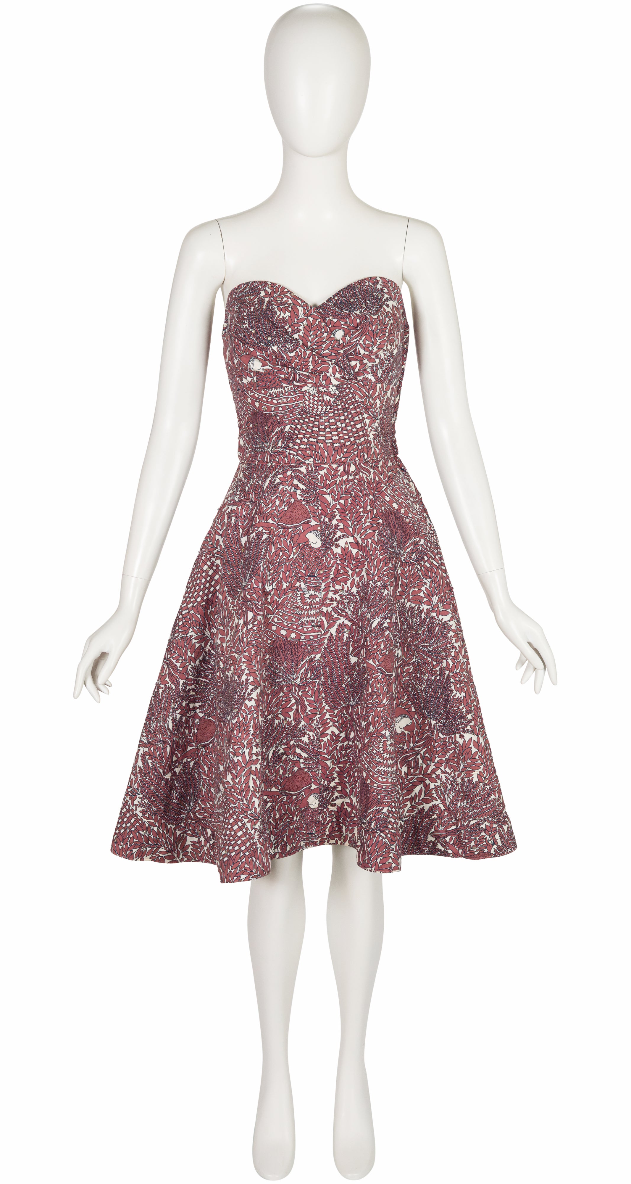 1950s Harvest Novelty Print Cotton Fit & Flare Dress