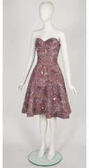 1950s Harvest Novelty Print Cotton Fit & Flare Dress