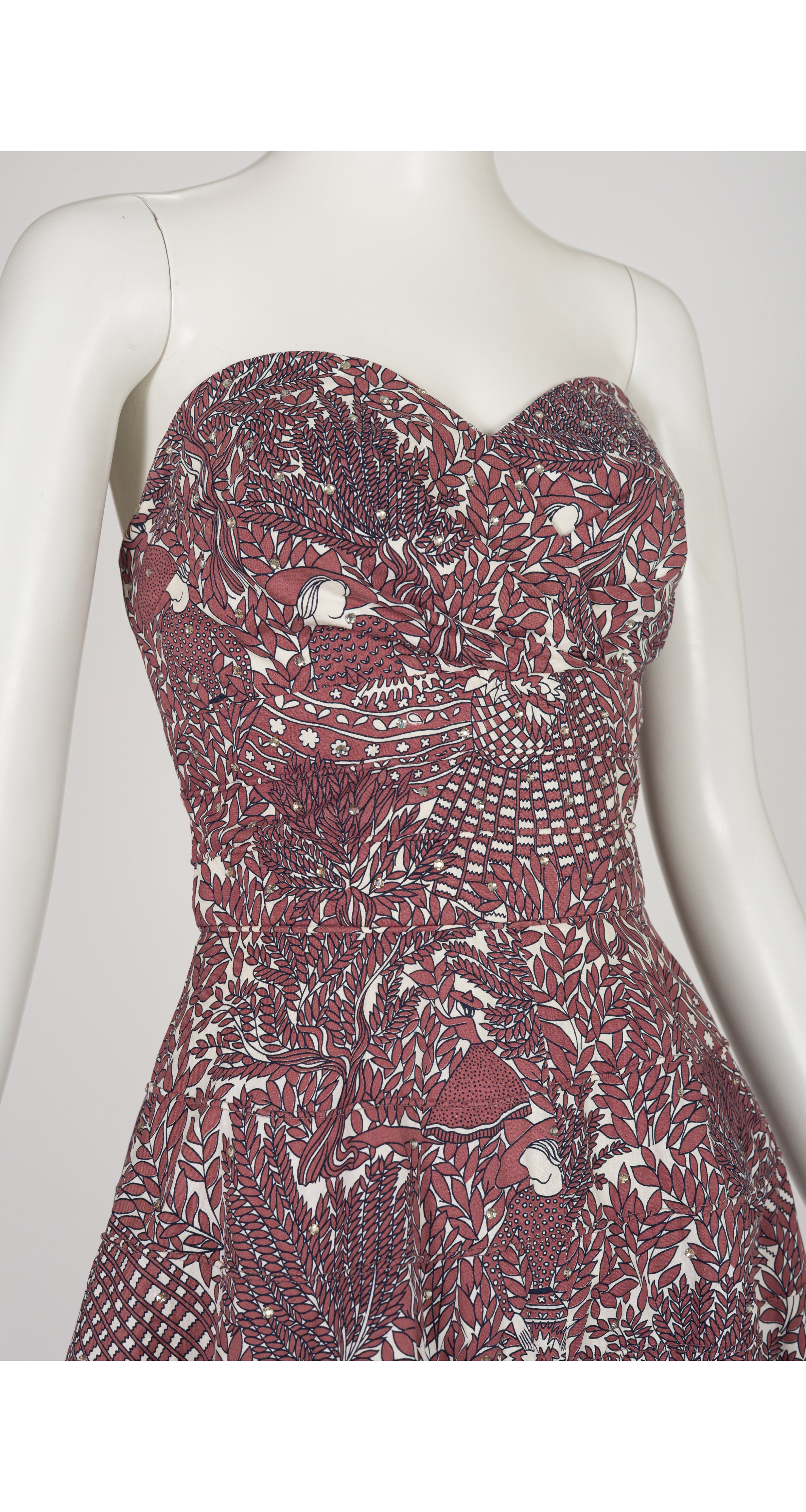 1950s Harvest Novelty Print Cotton Fit & Flare Dress