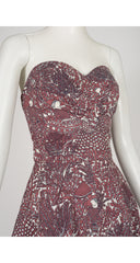 1950s Harvest Novelty Print Cotton Fit & Flare Dress