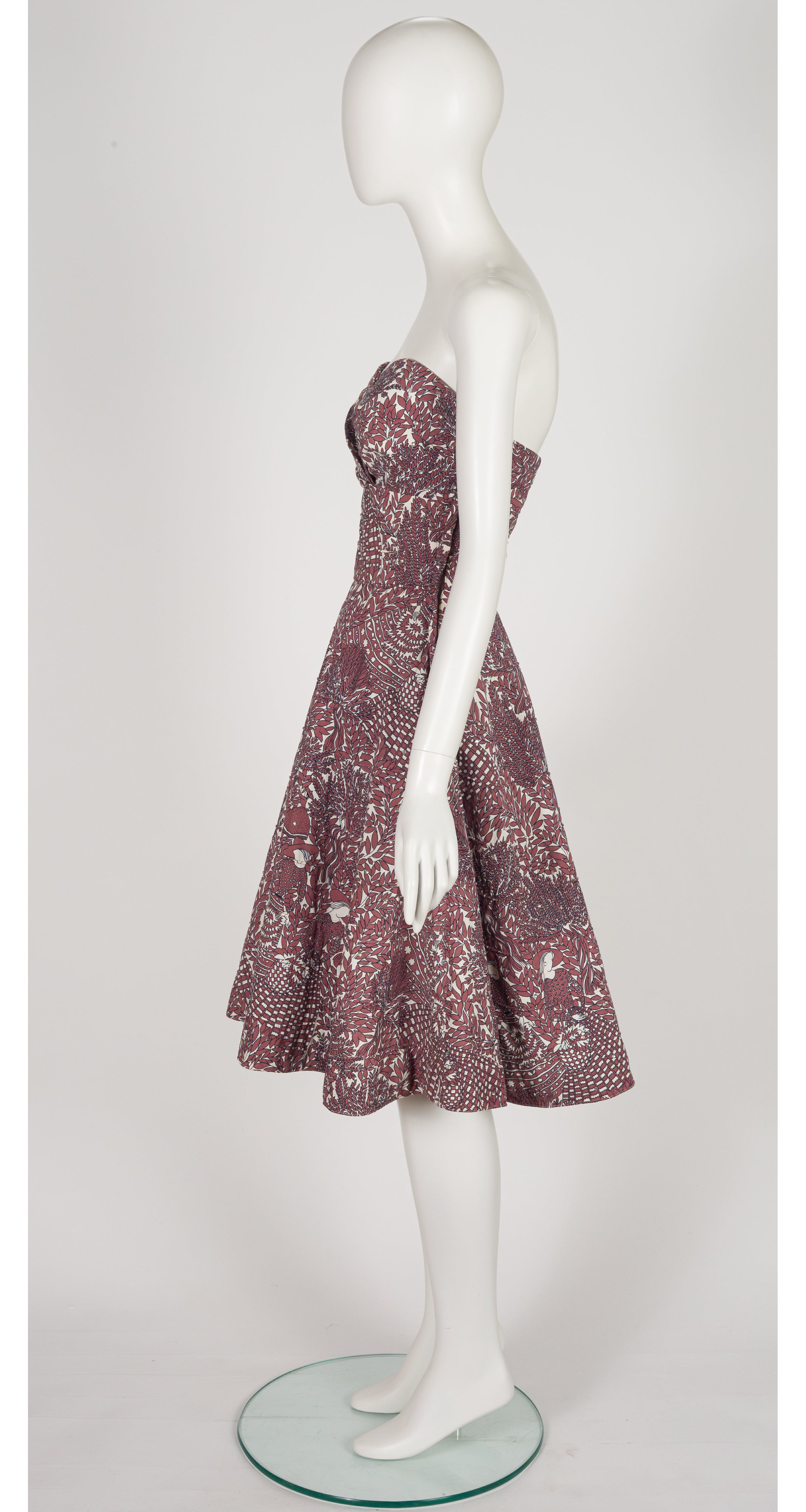 1950s Harvest Novelty Print Cotton Fit & Flare Dress