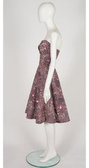 1950s Harvest Novelty Print Cotton Fit & Flare Dress
