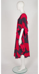 1970s Graphic Print Cotton Caftan Jumpsuit