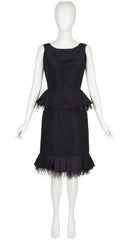 2008 Resort Black Silk Faille Ostrich Feather Trim Cocktail Set