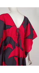 1970s Graphic Print Cotton Caftan Jumpsuit
