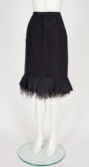 2008 Resort Black Silk Faille Ostrich Feather Trim Cocktail Set