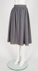1977-78 F/W Gray Wool Braided Trim Full Skirt
