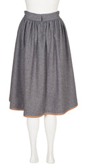 1977-78 F/W Gray Wool Braided Trim Full Skirt