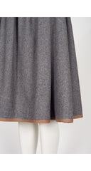 1977-78 F/W Gray Wool Braided Trim Full Skirt