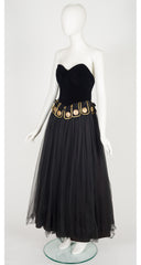 1990-91 F/W Roman Centurion Black Bustier Evening Gown