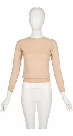 1970s Light Beige Cashmere Pullover Sweater