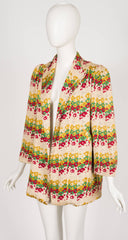 1940s Floral Heavily Embroidered Puff Shoulder Jacket
