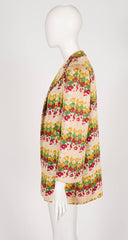 1940s Floral Heavily Embroidered Puff Shoulder Jacket