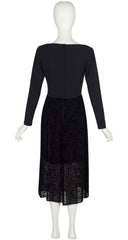 1996-97 F/W Black Floral Devoré Velvet Maxi Dress