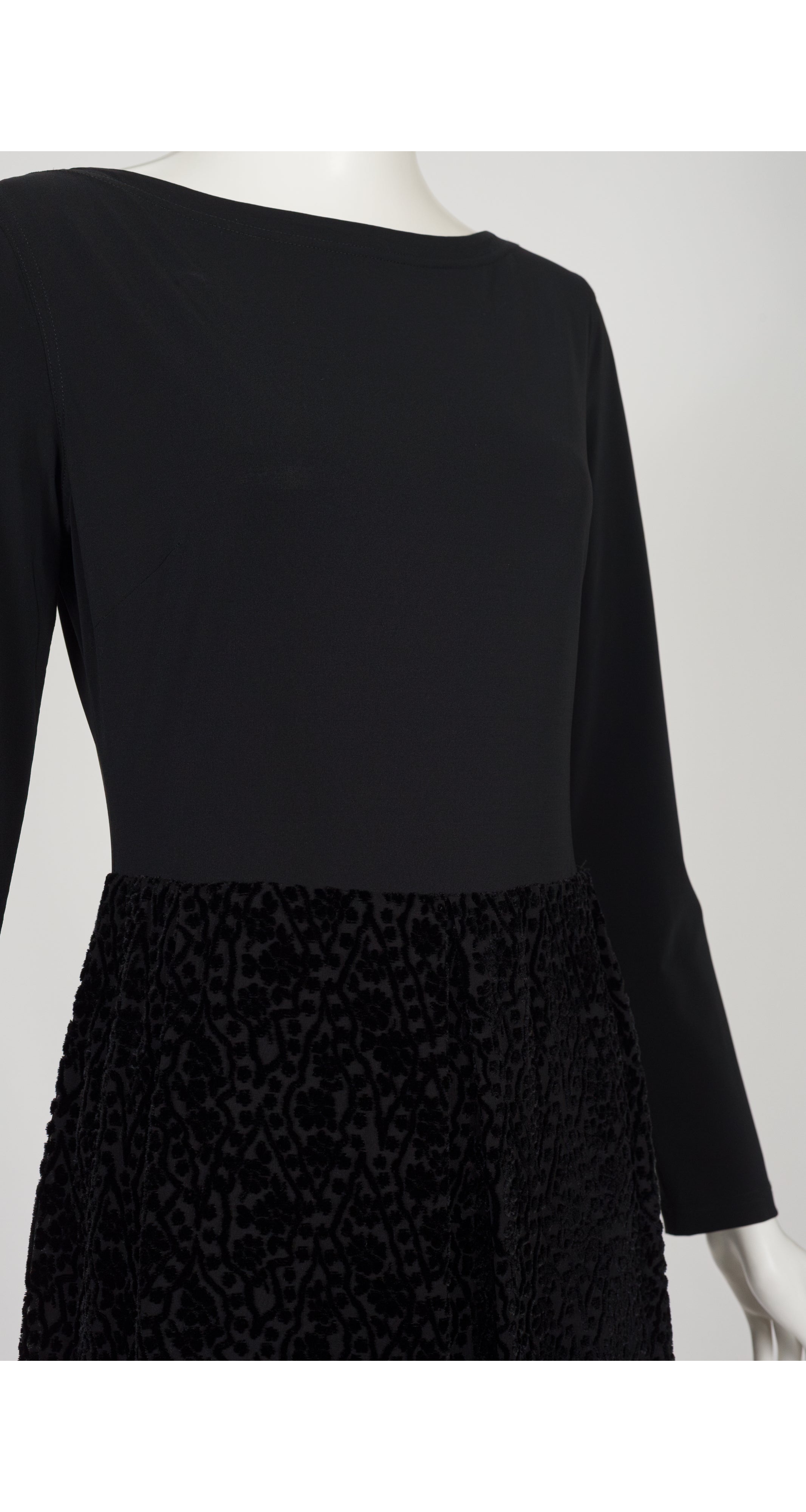 1996-97 F/W Black Floral Devoré Velvet Maxi Dress