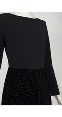 1996-97 F/W Black Floral Devoré Velvet Maxi Dress