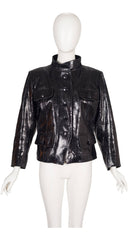 1986-87 F/W Black Snakeskin Stand Up Collar Jacket