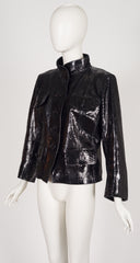 1986-87 F/W Black Snakeskin Stand Up Collar Jacket