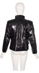 1986-87 F/W Black Snakeskin Stand Up Collar Jacket