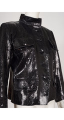 1986-87 F/W Black Snakeskin Stand Up Collar Jacket