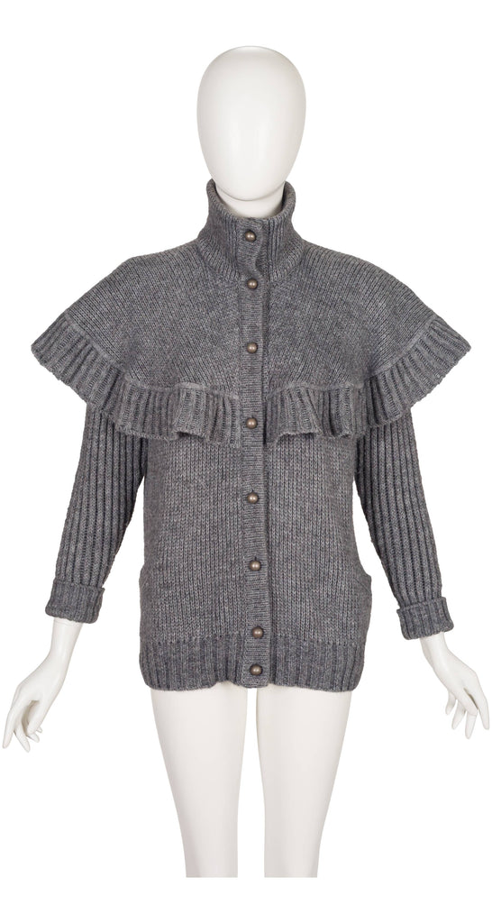 Chloé by Karl Lagerfeld 1981-82 F/W Grey Mohair Knit Capelet