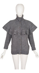 1981-82 F/W Gray Mohair Knit Capelet Cardigan
