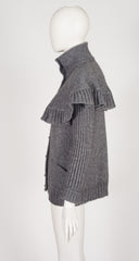1981-82 F/W Gray Mohair Knit Capelet Cardigan