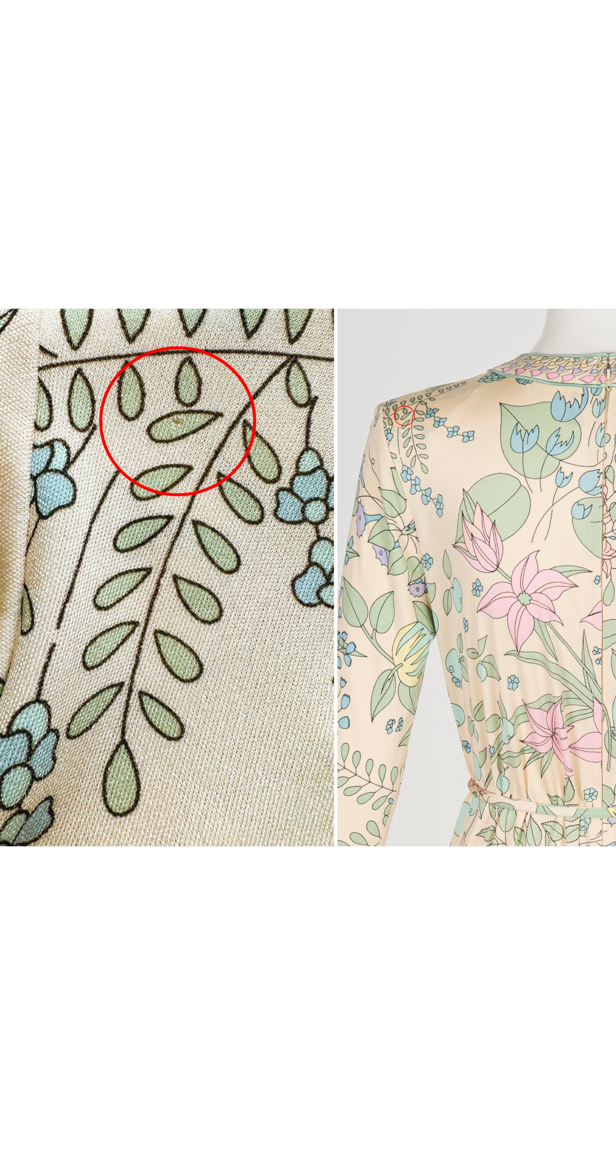 1970s Pastel Floral Berry Print Silk Jersey Maxi Dress