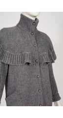 1981-82 F/W Gray Mohair Knit Capelet Cardigan