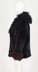 1970s Black & Brown Mongolian Lamb Fur Jacket
