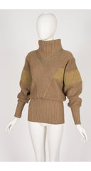 1983-84 F/W Beige Alpaca Knit & Leather Sweater