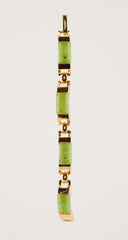 1973 Faux Jade & Gold Link Bracelet