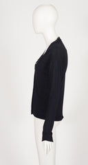 2006 Sequin Black Wool Knit Asymmetrical Cardigan