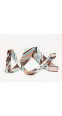 1970s Butterfly Print Striped Silk Men's Tie