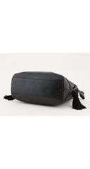 1989 S/S Black Lambskin Leather Tassel Clutch
