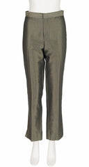 2000 F/W Iridescent Olive Green Cotton Trousers