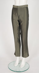 2000 F/W Iridescent Olive Green Cotton Trousers