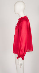 1976-77 F/W Red Organza Balloon Sleeve Blouse