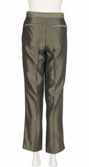2000 F/W Iridescent Olive Green Cotton Trousers