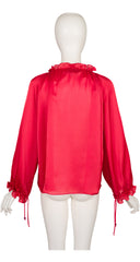 1976-77 F/W Red Organza Balloon Sleeve Blouse