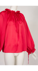1976-77 F/W Red Organza Balloon Sleeve Blouse