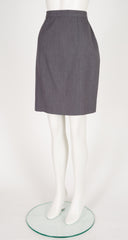 1992 F/W Gray Wool Double-Breasted Skirt Suit