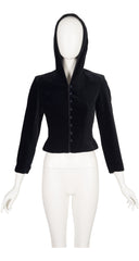 1998 F/W Black Velvet Tassel Hood Jacket