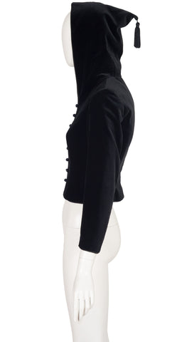 1998 F/W Black Velvet Tassel Hood Jacket