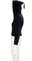 1998 F/W Black Velvet Tassel Hood Jacket