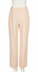 1970s Beige Wool Gabardine Wide-Leg Trousers