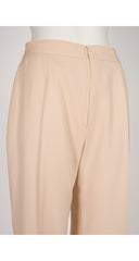 1970s Beige Wool Gabardine Wide-Leg Trousers
