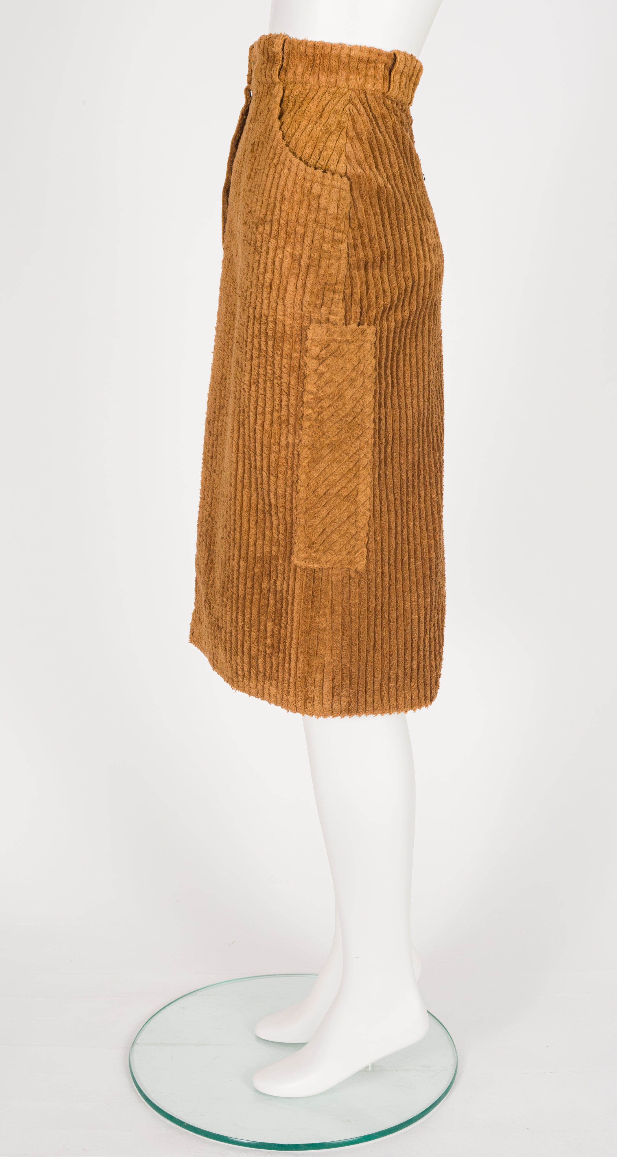 1976-77 F/W Teddy Brown Corduroy High-Waisted Skirt